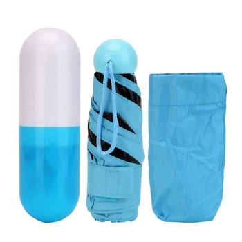 Kišenėje Skėtis Anti-UV Skėtis Nešiojamų Kelionių Skėčiai Aišku Kišenėje Veidrodėliai Saulės Vėjo Mini Kapsulės Formos