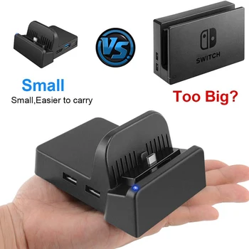Kokybės Nešiojamas Mini Perjungti TV Docking Station Įkrovimo Stovas Pakeitimo Nintendo Jungiklis Dokas Nustatyti, Kompaktiškas Perjunkite į HDMI
