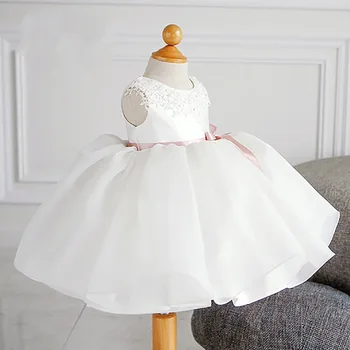 Konkurso Suknelė Baby Girl Varčias, Balta Nėrinių kūdikių Šalies Tiulio Princesė Suknelė Mergaitėms Gimtadienio Krapinėjimas Krikšto Drabužiai Vestidos