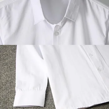 Korėjos Vyrų Marškinėliai Negabaritinių Atvartas Apykaklės Viena Breasted Mygtuką Iki Marškinėliai Vyrams Viršūnes Kietas Streetwear Ilgomis Rankovėmis Balti Laisvalaikio Marškinėliai