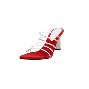 Krazing puodą karšto maišyti spalvas peep toe aukštakulnius moterys paslysti ant mulų Europos dizaino aukštos kokybės grožio lady brandus sandalai L26