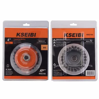 KSEIBI 662165 4 Colių (100 mm) Susukti Mazgas Taurės Šepečiai Diskai, Šlifavimo, Metalo Cleaner