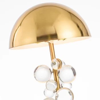 Kūrybos Aukso Aparatūros Grybų Dizaino Stalinis Apdailos Šviesos diodų (LED) Spalvotą Krištolo Rutulį Miegamojo Puošmena stalo lempa