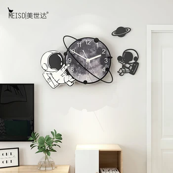 Kūrybos Mielas Astronautas Sieninis Laikrodis Modernus Dizainas, Didelis Sieninis Laikrodis Akrilo Kvarco Silent Kabo Laikrodis Sienos, Žiūrėti Aukštos Kokybės