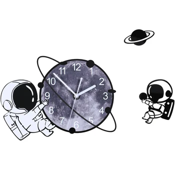 Kūrybos Mielas Astronautas Sieninis Laikrodis Modernus Dizainas, Didelis Sieninis Laikrodis Akrilo Kvarco Silent Kabo Laikrodis Sienos, Žiūrėti Aukštos Kokybės