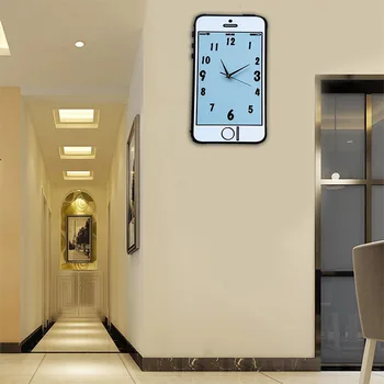 Kūrybos Telefono Parduotuvė Sieninis Laikrodis Modernus Dizainas, Didelis Medienos Silent Animacinių filmų Žiūrėti Pow Patrulių Kambarį Orologio Muro Dekoro SC251