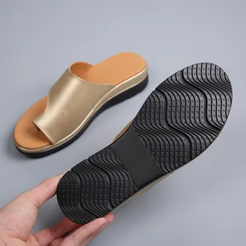 LAASIMI natūralios Odos Moterys Guz Šlepetės Mados Dizaineris Guz Sandalai Patalpų Juodas Diržas Sandalai Namų Moterų Flip Flops
