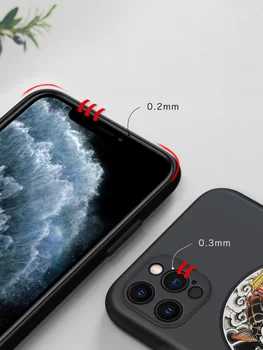 Labai Įspausti Telefono dėklas Skirtas iPhone 12 Pro Max 12mini padengti Kanagawa Bangos Karpis Kranai 3D Milžinišką palengvėjimą atveju