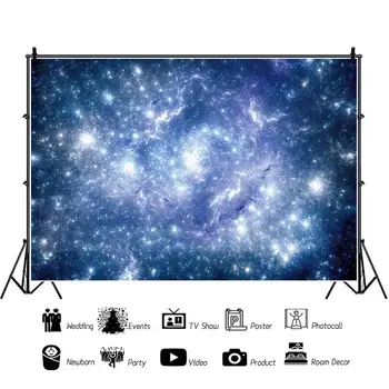 Laeacco Žvaigždėtą Galaxy Blizga Blizgučiai Star Baby Studijų Buveinės Šalies Fotografijos Fono Nuotrauką Fone Photocall Photostuido