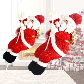 Laipiojimo Virvės Santa Claus Audinio Kalėdinė Dekoracija Pakabukas už Kalėdų Vakarėlį Namuose Kabo Lašo Ornamentu QJS Parduotuvė