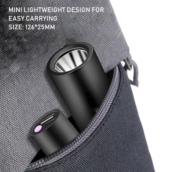 Lauko Nešiojamas Mini Žibintuvėlis USB Direct Charging1800Amh Galia Banko COB XPE LED Aukštis Žibintuvėlis už kempingas, Žygiai, Žvejyba