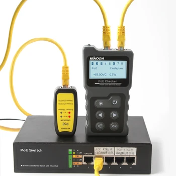 LCD Tinklo Kabelių Testeris Lan testeris PoE Tikrintuvas Inline PoE Įtampos ir Srovės Testeris su Kabelių Testeris tikrintuvas Ethernet