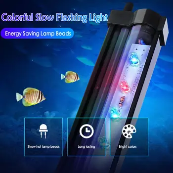 LED 7 Spalvų Keitimas Akvariumas Šviesos Žuvies Dubuo Povandeninis Žibintas Oro Burbulas Deguonimi Lempos ES MUMS Plug