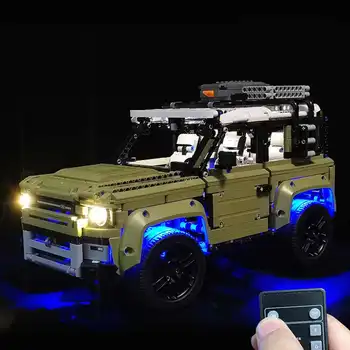 LED Apšvietimo Komplektas 42110 įrangos pardavimas, biuro įrangos už Land Rover Defender Car Plytų Žaislas (Modelis nepridedami) Nuotolinio Valdymo pultelio Versiją