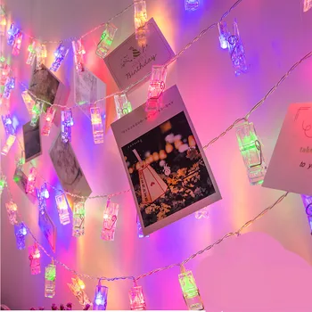 LED Eilutės Žibintai Kortelės Foto Įrašą Girliandą Lempa su baterijomis Atostogų Apšvietimo, Kalėdų, Naujųjų Metų Vestuves Apdaila