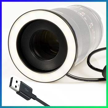 LED Makro Žiedas Šviesos Canon Nikon DSLR Fotoaparato Objektyvas Apima Adapterio Žiedas dirbti su Elektros Banko Makro Fotografija Įrankiai