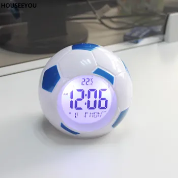 Led Nakties Šviesa Futbolo Laikrodis Skaitmeninis Atgal Šviesos diodų (LED) Stalo Lempos, Stalo Futbolas, Žadintuvas, Miegamojo Apšvietimas, Apdaila