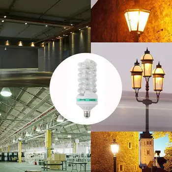 LED Pabrėžti Spiralės Kukurūzų Svogūno 85-265V E27 Šiltai 20W Šviesos Energiją Taupančių Lempų