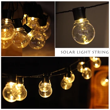 LED Saulės Žibintai String 2.5/5M Pasakų, Šviesos, atsparus Vandeniui, Saulės Šviesos Girlianda Pasaulyje Kamuolys Styginių Šviesos Girlianda Sodas Šalies Apdaila