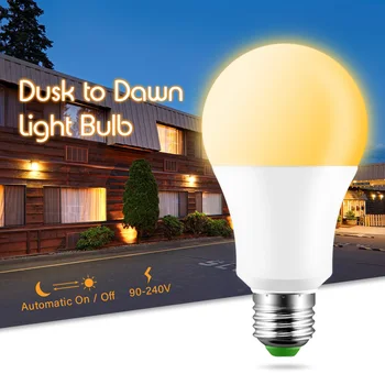 LED Šviesos Kontrolės Lemputė E27 10W Sutemų Iki Aušros Lemputės AC 110V, 220V, Dieną Naktį Šviesos Lempų, Skirtų Namų Veranda, Kieme Garažas Apšvietimas