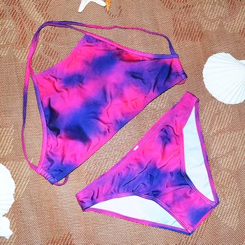LEEMIIJUU 2020 Moterų Bikini Komplektas Spalvinga Spausdinti Push-Up Tvarstis maudymosi kostiumėlį, maudymosi Kostiumėliai Paplūdimio Maudymosi Kostiumai Biquinis Feminino