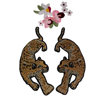 Leopard Gėlių Širdies Lopai Drabužius Palaidinė Triušis Ženklelis Siuvinėjimas, Aplikacijos, Siuvimo Reikmenys TH1858