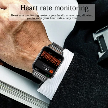 LIGE 1.7 colių Full Touch Screen Vyrų Smart Stebėti Širdies ritmą, Kraujo Spaudimą, Stebėti Sporto Žiūrėti IP68 Vandeniui Moterų Smartwatch
