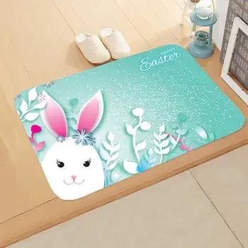 Linksmų Velykų Spausdinimo Vonios Kilimėlis Flanelė Easter Bunny Modelis Vonios kambarys neslidus Kilimėlis Namų Puošybai Triušis Kiaušinių Durų Kilimėlis Felpudo