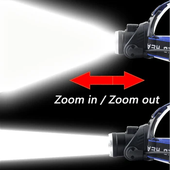 Litwod Z20 IR jutiklis XM-L2 U3 T6 5000lm LED Šviesų žibintai priartinimą reguliuojamas galvos žibintuvėlis lempos 18650 baterija, priekinis žibintas