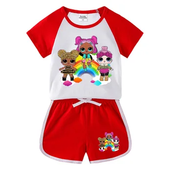 LoL. STAIGMENA! Mergaičių drabužių nustatyti vaikų Vasaros Kūdikių marškinėliai Kelnaitės Berniuko, laisvalaikio, sporto apranga vaikams Anime Drabužiai