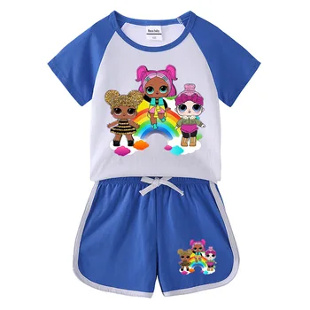 LoL. STAIGMENA! Mergaičių drabužių nustatyti vaikų Vasaros Kūdikių marškinėliai Kelnaitės Berniuko, laisvalaikio, sporto apranga vaikams Anime Drabužiai