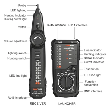 LOMVUM Cat5 Cat6 Telefono Laido Tracker Tinklo Kabelių Testeris Detektorius Linija Finder LAN Tinklo Kabelių Testeris Detektorius