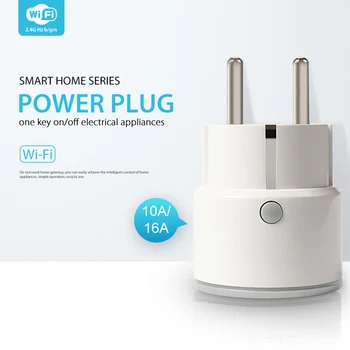 Lonsonho Smart Plug WiFi Lizdas, Tipas F, EU Plug (10A 16A Kompaktiškas Dydis Tuya Smartlife Belaidžio Kontrolė Suderinama Alexa 