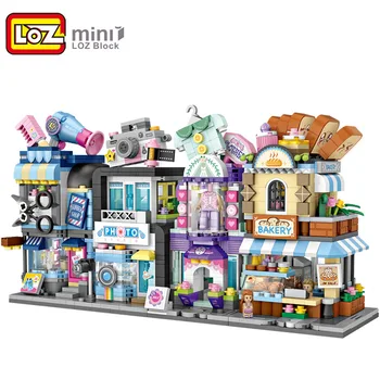 LOZ Mini Blokai Gatvės Gėlių Parduotuvė Statybinės Plytos Vaikams Žaislas Mažų Vestuvių Parduotuvė Modelio Vaikų Švietimo Dovanos 1645-1648