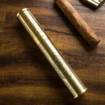 LUBINSKI Auksas Varis Drožyba Vieną Cigarų Priedai Didelis Skersmuo Dalykėlių Kelionės Nešiojamų Cigarų Vamzdis Su Dovanų Dėžutė CE-004