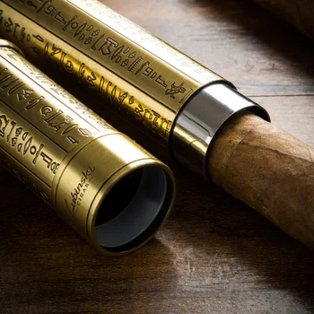 LUBINSKI Auksas Varis Drožyba Vieną Cigarų Priedai Didelis Skersmuo Dalykėlių Kelionės Nešiojamų Cigarų Vamzdis Su Dovanų Dėžutė CE-004