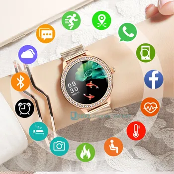 Luxury Smart Watch Moterys, Ponios Smartwatch Elektronika Smart Laikrodis 