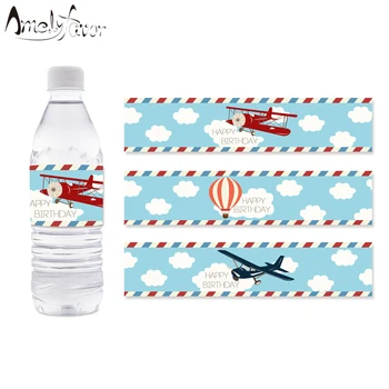 Lėktuvo Vandens Butelio Etiketės Karšto Oro Balionu, Vandens Butelis Etiketes, Vaikų Gimtadienio Apdailos Prekių Lėktuvo Baby Shower