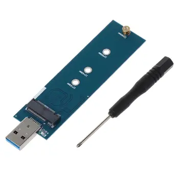 M. 2 į USB Adapteris B Klavišą M. 2 SMA Adapteris USB 3.0 prie 2280 M2 NGFF SSD Disko Adapteris Keitiklis SSD Reader Kortelės 7XED