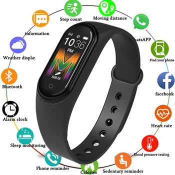 M5 Smart Juosta Sporto Fitneso apyrankę Žiūrėti Fitness Tracker Skambinti/Misic Smartwatch Kraujo Spaudimą, Širdies ritmą Vandeniui Apyrankė