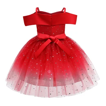 Ma&Baby 2-10Y Kalėdų Vaikų Vaikas Merginos Tutu Suknelė Off Peties Blizgančiais Tiulio Princess Gimtadienio Suknelės Mergaitėms