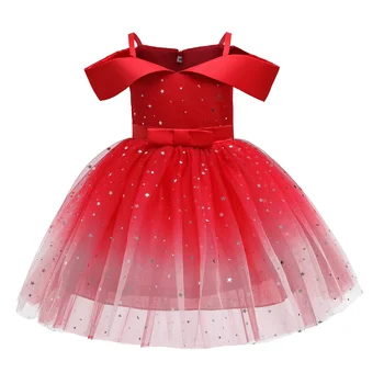 Ma&Baby 2-10Y Kalėdų Vaikų Vaikas Merginos Tutu Suknelė Off Peties Blizgančiais Tiulio Princess Gimtadienio Suknelės Mergaitėms