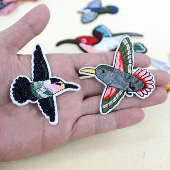 Mados 3D paukščių lopai drabužių maišai Išsiuvinėti pleistrai geležies dekoratyvinių mergaitės rankų darbo aksesuarai