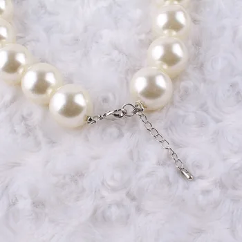 Mados perlų vėrinį naujas moterų papuošalai Didelis dydis imituojamas Perlų Rankų darbo Choker Karoliai už Vestuves Moterys dovana