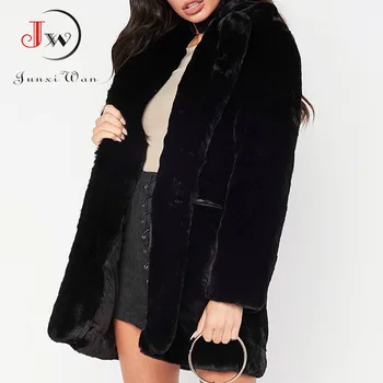 Mados žiemos striukė moterims atsitiktinis moterų dirbtiniais kailiais kailis juodas plius dydžio striukės casaco feminino jaqueta feminina