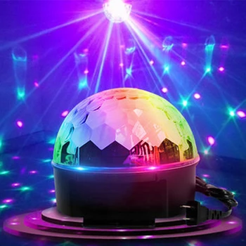Magic Ball Scenos Šviesos DJ Šou Šalis Apšvietimo Diskoteka Baras Kalėdos RGB 9 apšvietimo Spalva Lazeriniai Prožektoriai, blykstės Valdymo Balsu Garso