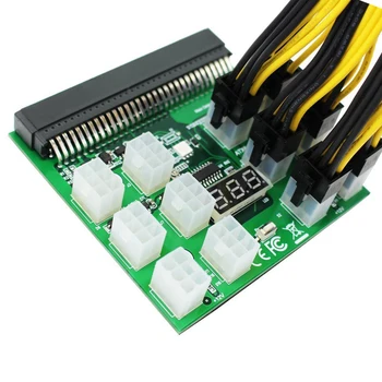 Maitinimo Modulis Breakout Valdybos 1600W Serverio Power Board su 12pcs 6pin su 8pin Jungtis, kabelis Ethereum BTC Miner Kasyba