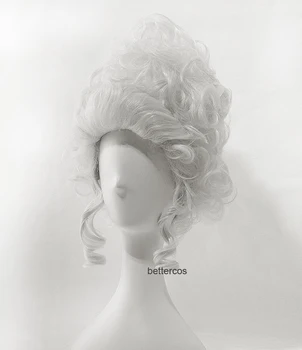 Marie Antoinette Cosplay Perukai Princesė Vidutinio Garbanotas Karščiui Atsparių Sintetinių Plaukų Perukas + Perukas Bžūp