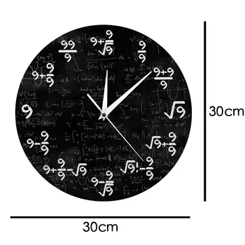 Matematikos Lygtis Devynių Laikrodis Matematines Formules Sienos Meno Modernaus Stiliaus Studentų Laikrodis Kambario Sienos Žiūrėti