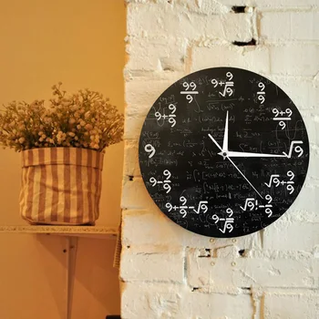 Matematikos Lygtis Devynių Laikrodis Matematines Formules Sienos Meno Modernaus Stiliaus Studentų Laikrodis Kambario Sienos Žiūrėti